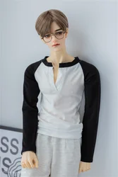 BJD/SD toy clothes Men's slim-fit splicing V-neck long sleeve T-shirt 3 points & Uncle & Strong uncle doll accessories