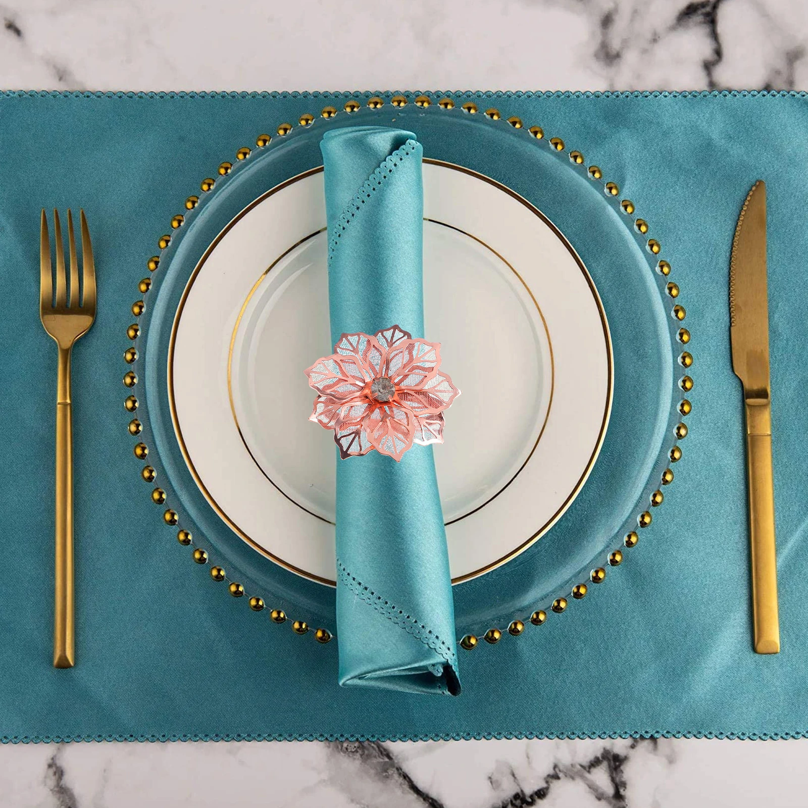 

12pcs Shaped Napkin Rings Alloy Alloy Serviette Buckles Buckles for Dining Table Decoration Wedding Party Anniversary