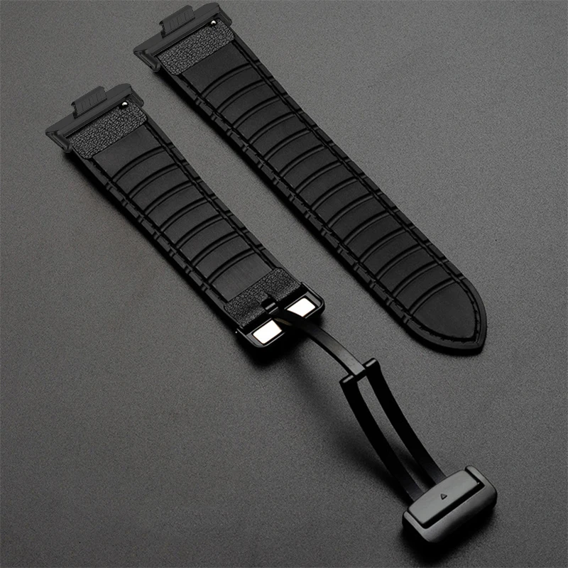 سوار جلدي مغناطيسي من السيليكون لساعة هواوي فيت 3 4 برو للنساء والرجال سوار ساعة بحزام حلقة لهواوي فيت 3/4 مشبك