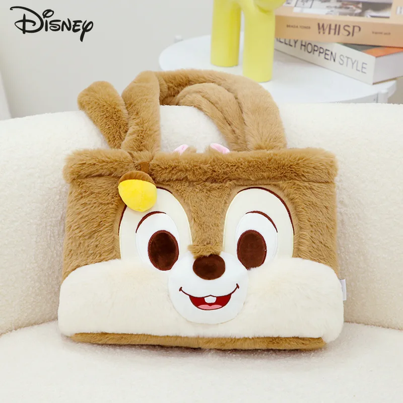 

Disney Qiqi New Women's Plush Bag Cartoon Versatile Large Capacity Women's Handbag Fashion High Quality Plush Shoulder Bag