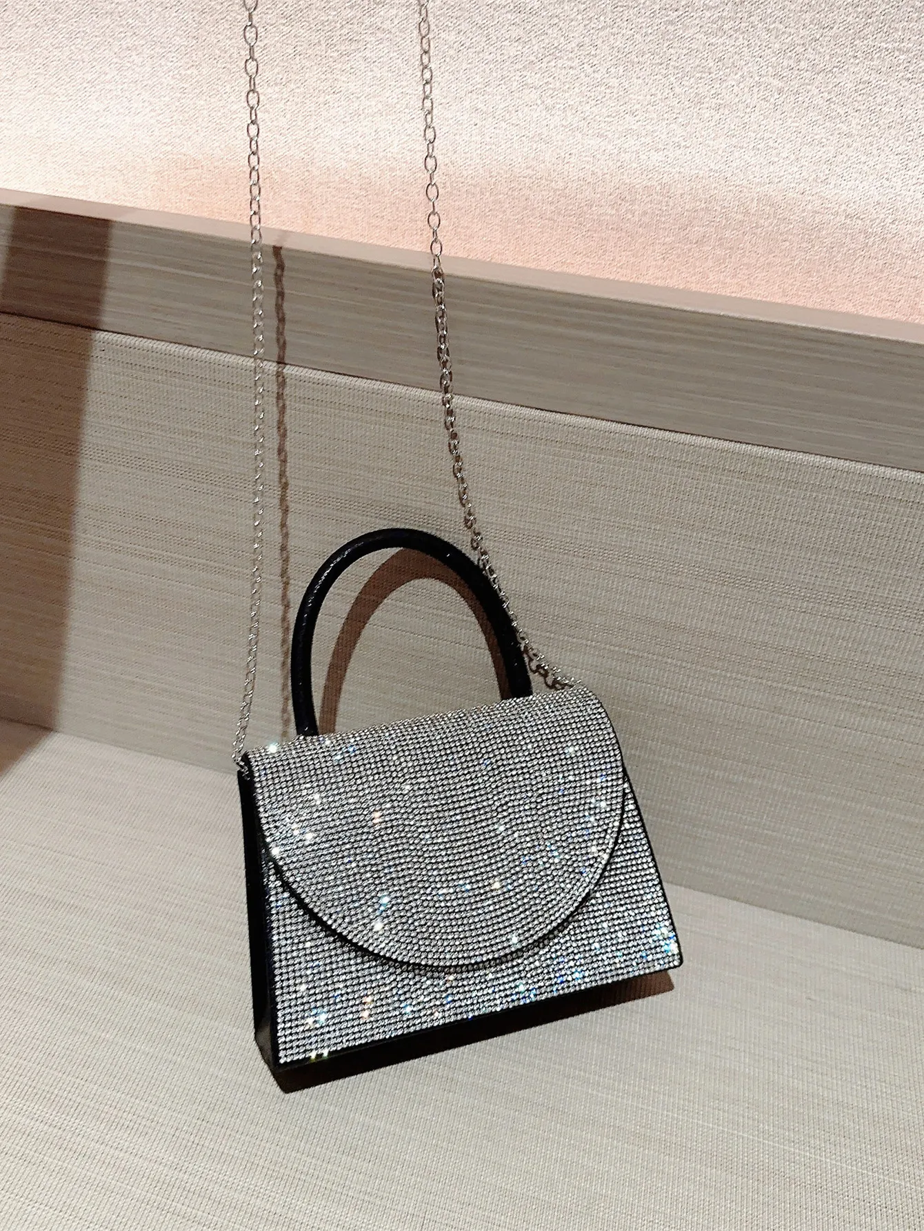 Women\'s Pleated Design Sparkling Evening Bag Flap Dress Bag Evening Bag Party Bag Prom Bag Wedding Bag Clutch Bag