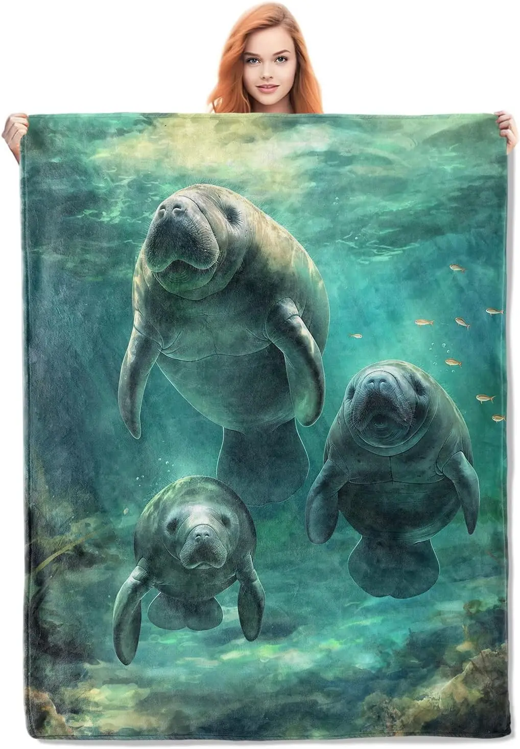 Polyester Flannel Sea Turtle Ocean Blanket Throw Home Decor Gift Cozy Couch Throw Aquatic Animal Print Soft Warm Nursery Bedspre
