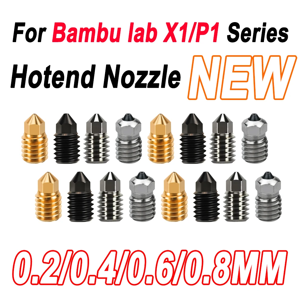 For Bambu Lab Nozzle P1s/X1c Nozzle 0.2 0.4 0.6 0.8 Nozzle P1p Bambulabs X1 Carbon for Bambulab Hotend