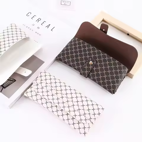 Soft Leather Glasses Bag Fashion Pressure Resistant Fold-able Sunglasses Box Protective Case Cover Unisex