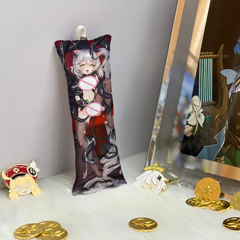 

Genshin Impact Nahida Mini Dakimakura Key Chain Pendant Anime Accessories Keyring Cute Body Pillow Bag Pendant 2 side