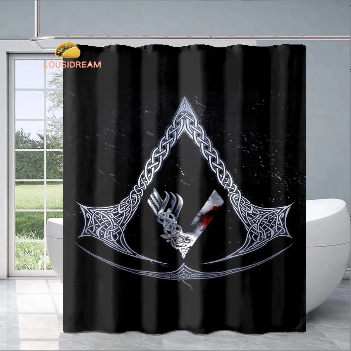 

Assassins Logo Exquisite Shower Curtain Fashionable Decorative Gift for Adult Children's Bathroom Waterproof and Mildew-proof