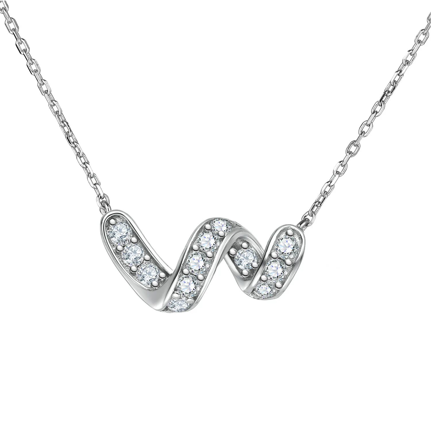 

S925 pure silver plated 18K gold PT950 platinum personalized letter necklace snake shaped pendant design letter pendant