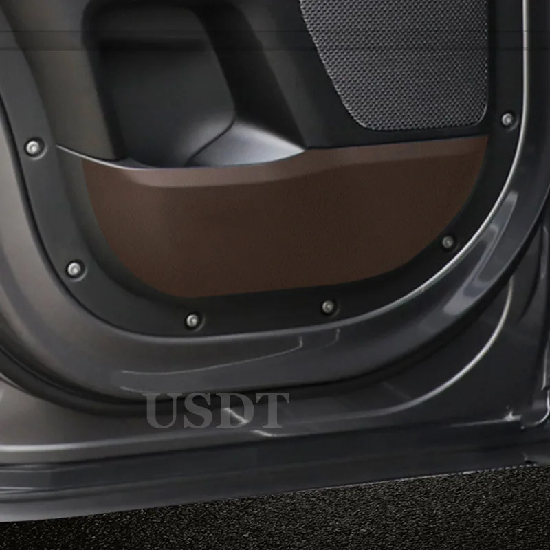 4PCS Fit for Land Rover Defender 110 2023 2022 2021 2020 2024 Leather Carbon Fiber Sticker Door Anti Kick Cover Protection Mat
