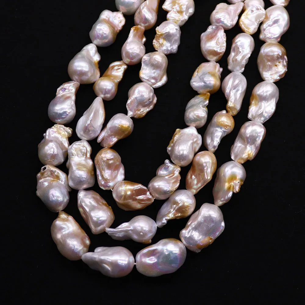 Natural Freshwater Shell Irregular Beads Large Baroque Pearl Straight Hole Loose Bead Jewelry Accessory 1strand 15x20-15x30mm