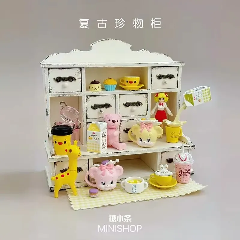 1/6 Dollhouse Retro Drawer Storage Cabinet Mini Furniture Desktop Scene Props Toy model BJD OB11 Blythe Soldier Lol Doll