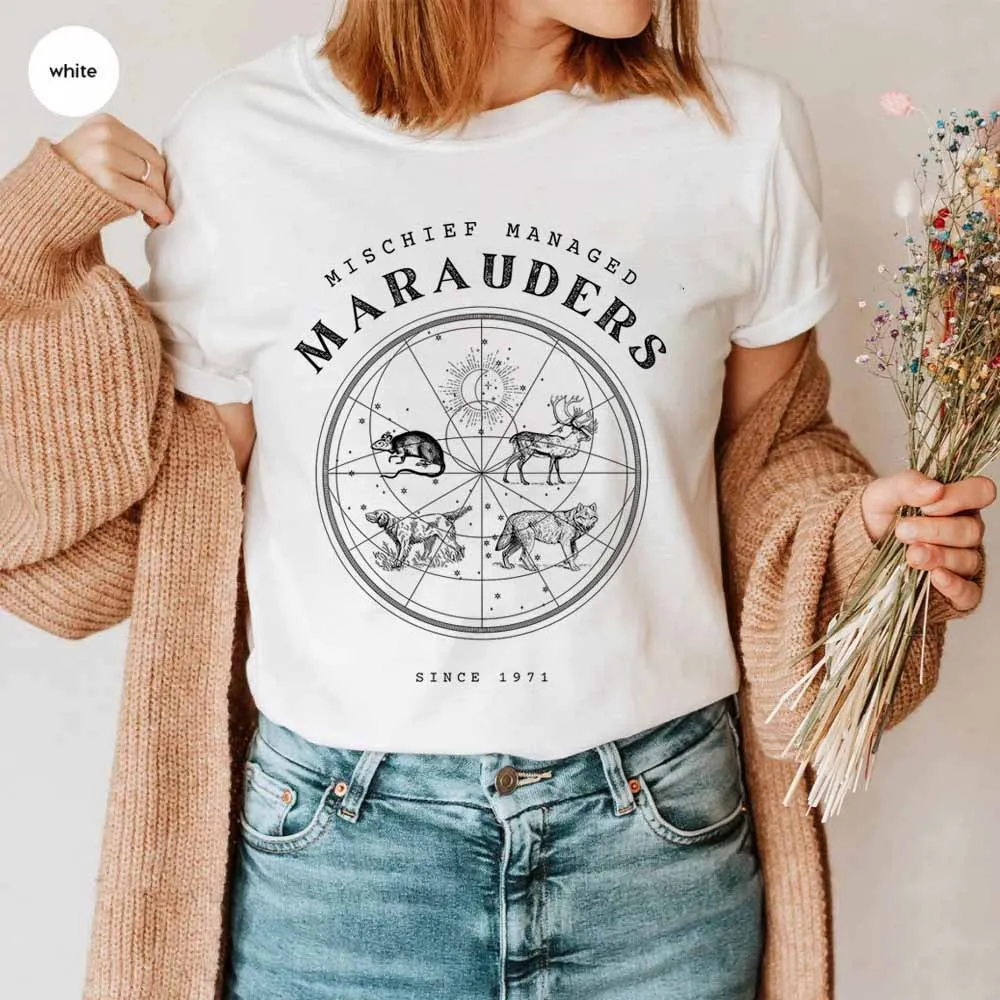 Mischief Manage Shirt The The Marauders Hp Wizarding School T-shirt Fandom Booktok Bookish Merch Wizard Halloween Tops Fans Gift