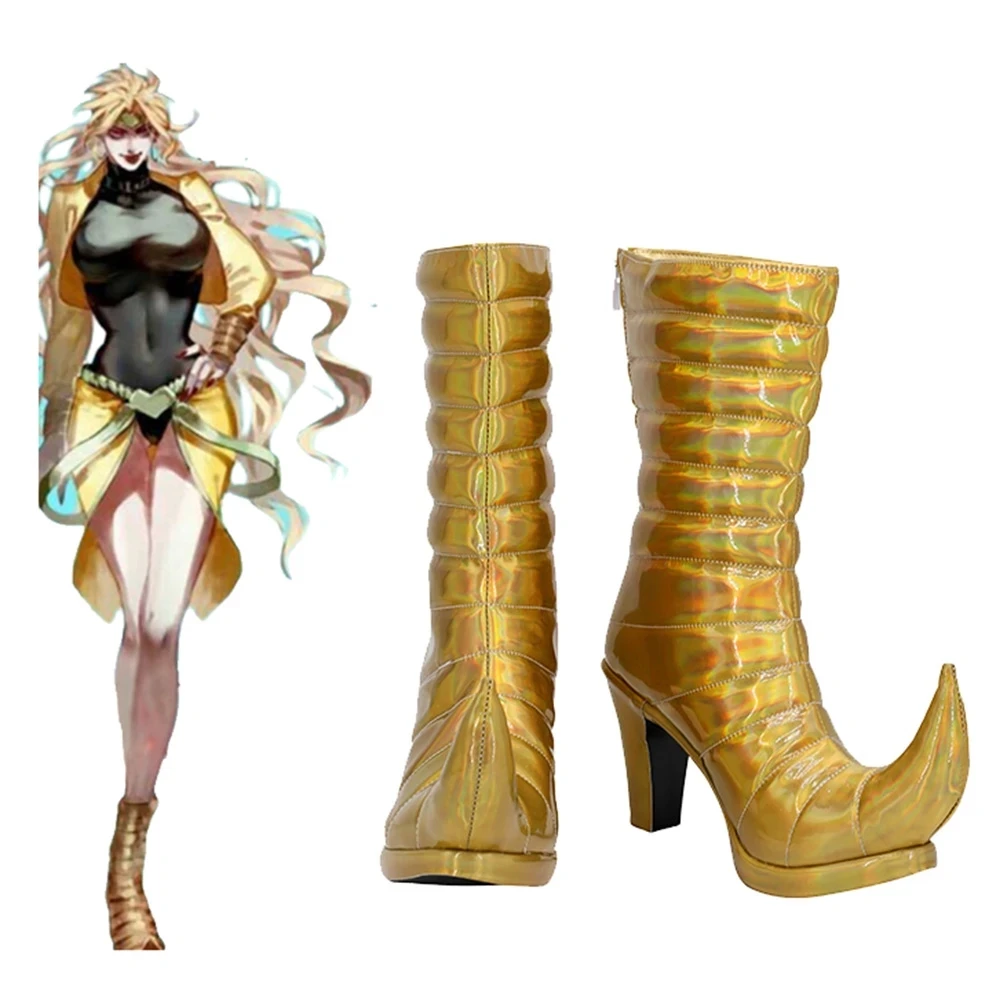 Dio Brando – perruque de Cosplay en or jaune, Version féminine, Costume de Cosplay, Anime JO JO Bizarre Adventure Brando Dio, perruque de cheveux