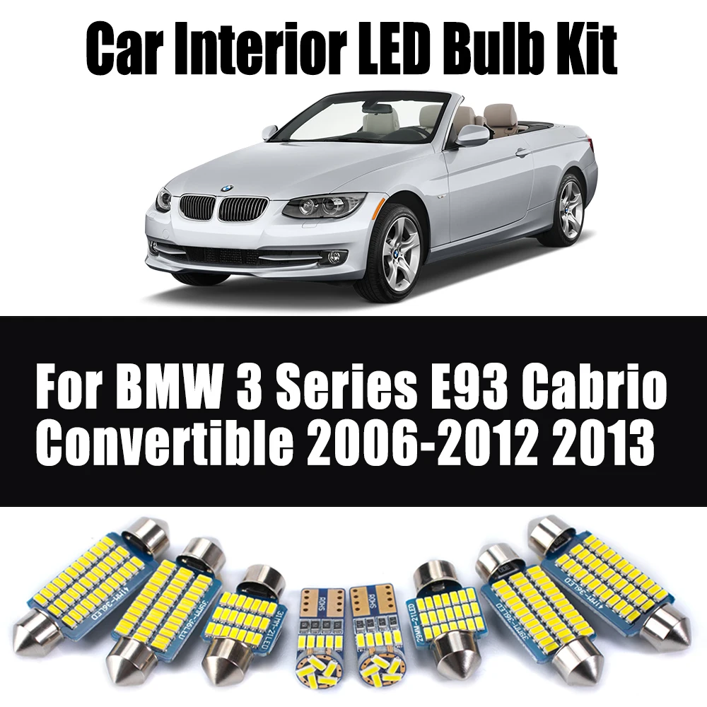 

20Pcs For BMW 3 Series E93 Cabrio Convertible 2006-2013 Vanity Mirror Footwell Bulb Car LED Interior Map Dome Reading Light Kit