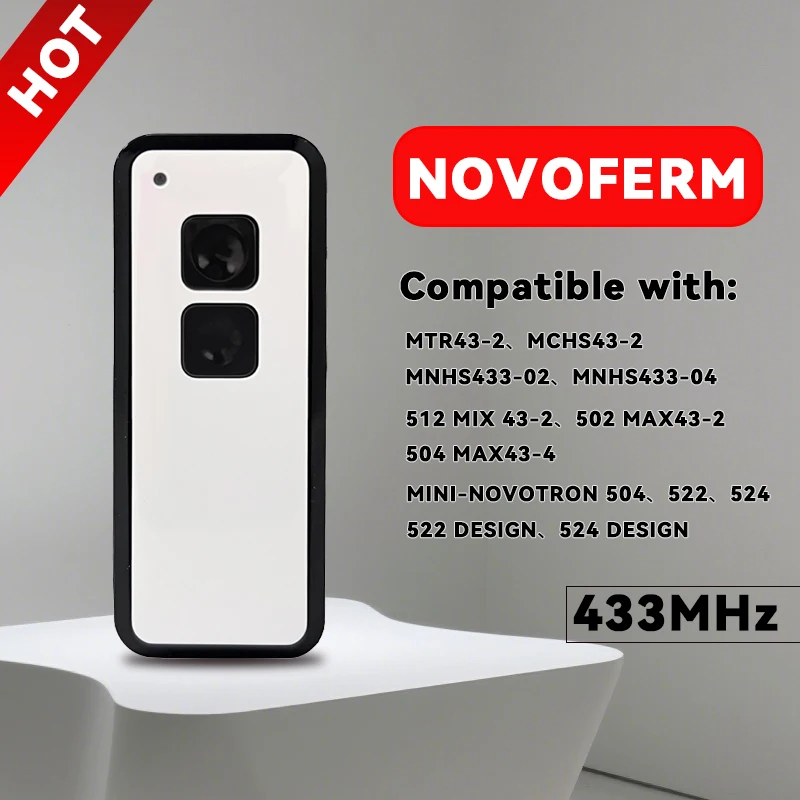 새로운 NOVOFERM 502MAX MINI-NOVOTRON 522 524 차고 문 원격 제어 433.92mhz 롤링 코드 송신기 게이트 키 체인