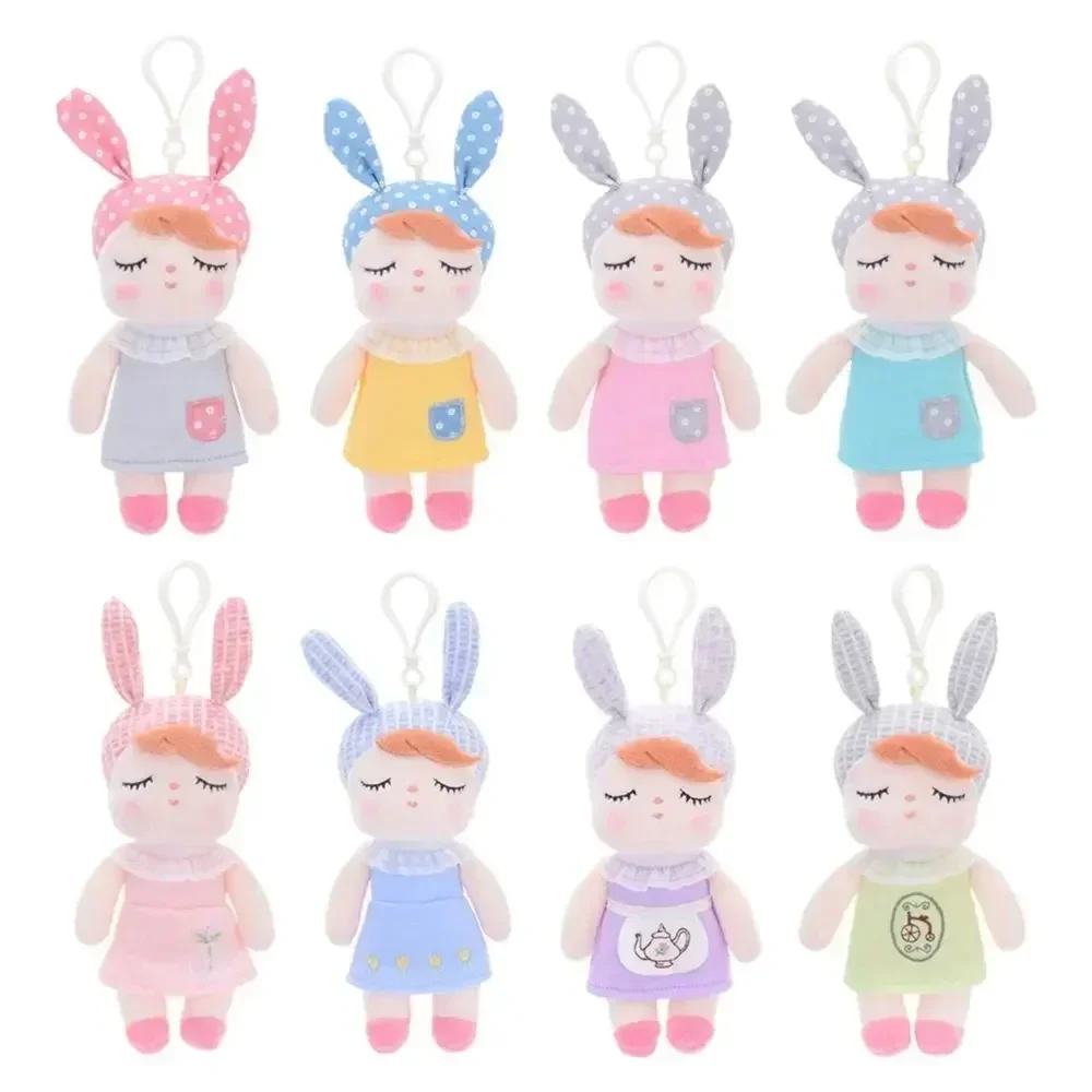 Metoo Cute Bunny Panda Small Keychains Soft Plush Mini Dolls Stuffed Toys for Girls Baby Animals Pendant Kids Birthday Gifts