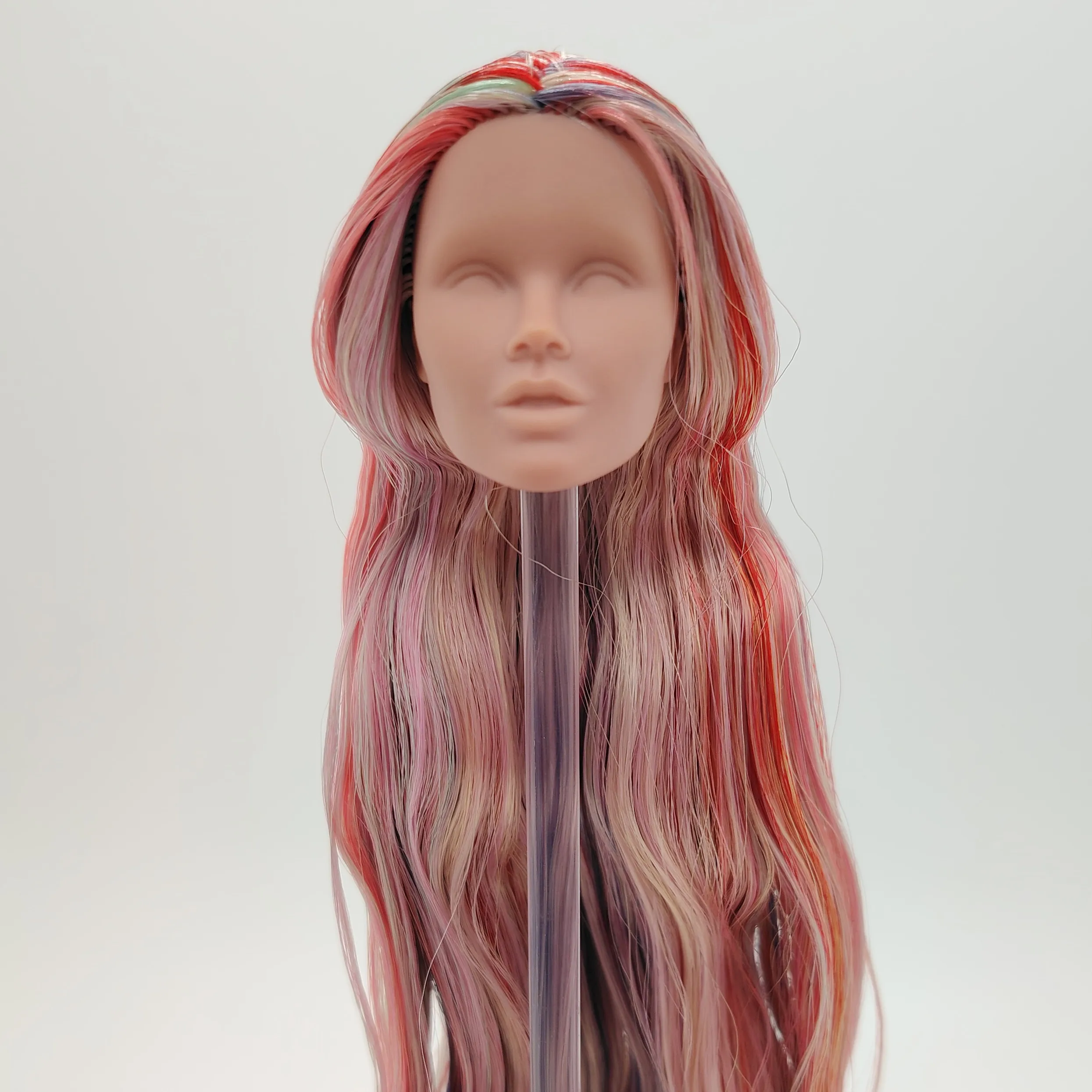 

Fashion Royalty Vanessa Perrin Colorful Hair Rerooted Integrity FR White Skin Blank Face 1/6 Unpainted Doll Head For OOAK