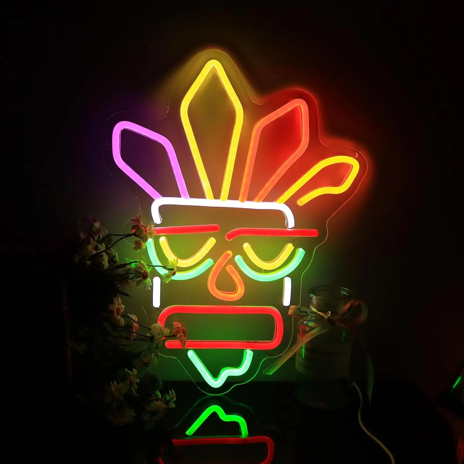 

Неоновая вывеска Tiki Bar, настенные светильники, светодиодный светильник с питанием от USB для пивных баров, клубов, ресторанов, вечеринок, украшения спальни, ночник, подарок