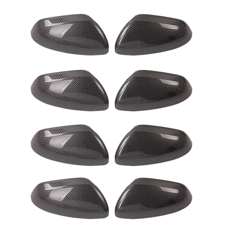 8X For 2017-2020 MG ZS Carbon Fiber ABS Side Rear View Mirror Cover Trim Stripe Accessories