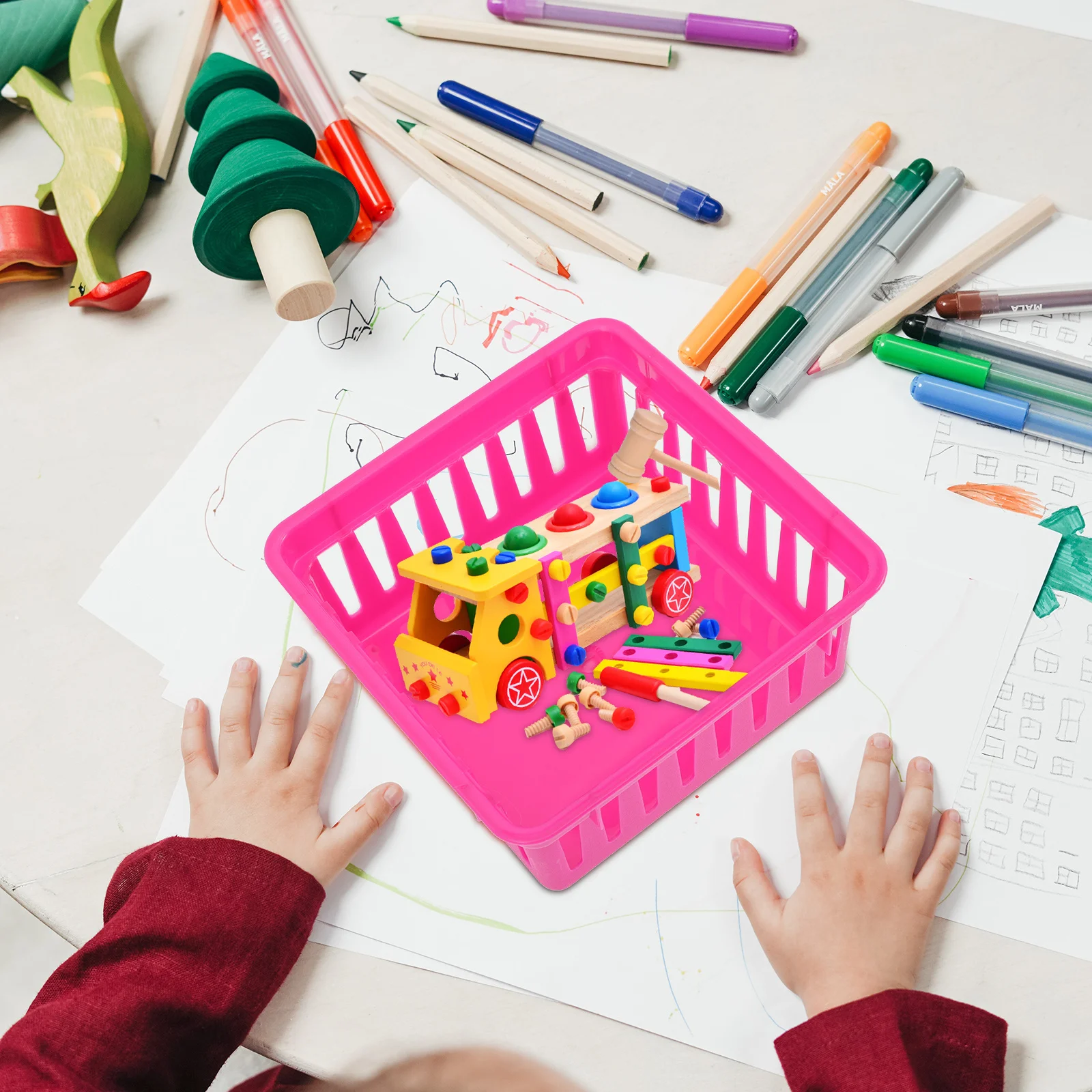 

24Pcs Plastic Storage Basket Mini Stationery Organizer Bins for Cabinet Drawer Laundry Room Container Plastic Baskets