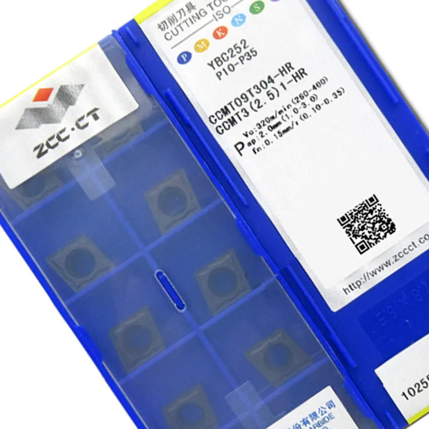 ZCC.CT CCMT060204-HR YBC252/CCMT060208-HR YBC252/CCMT09T304-HR YBC252/CCMT09T308-HR YBC252 CNC carbide inserts 10pcs/box