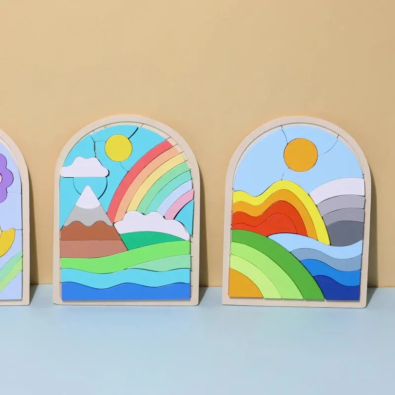 Selezionatore di forme Montessori - Blocchi arcobaleno per bambini