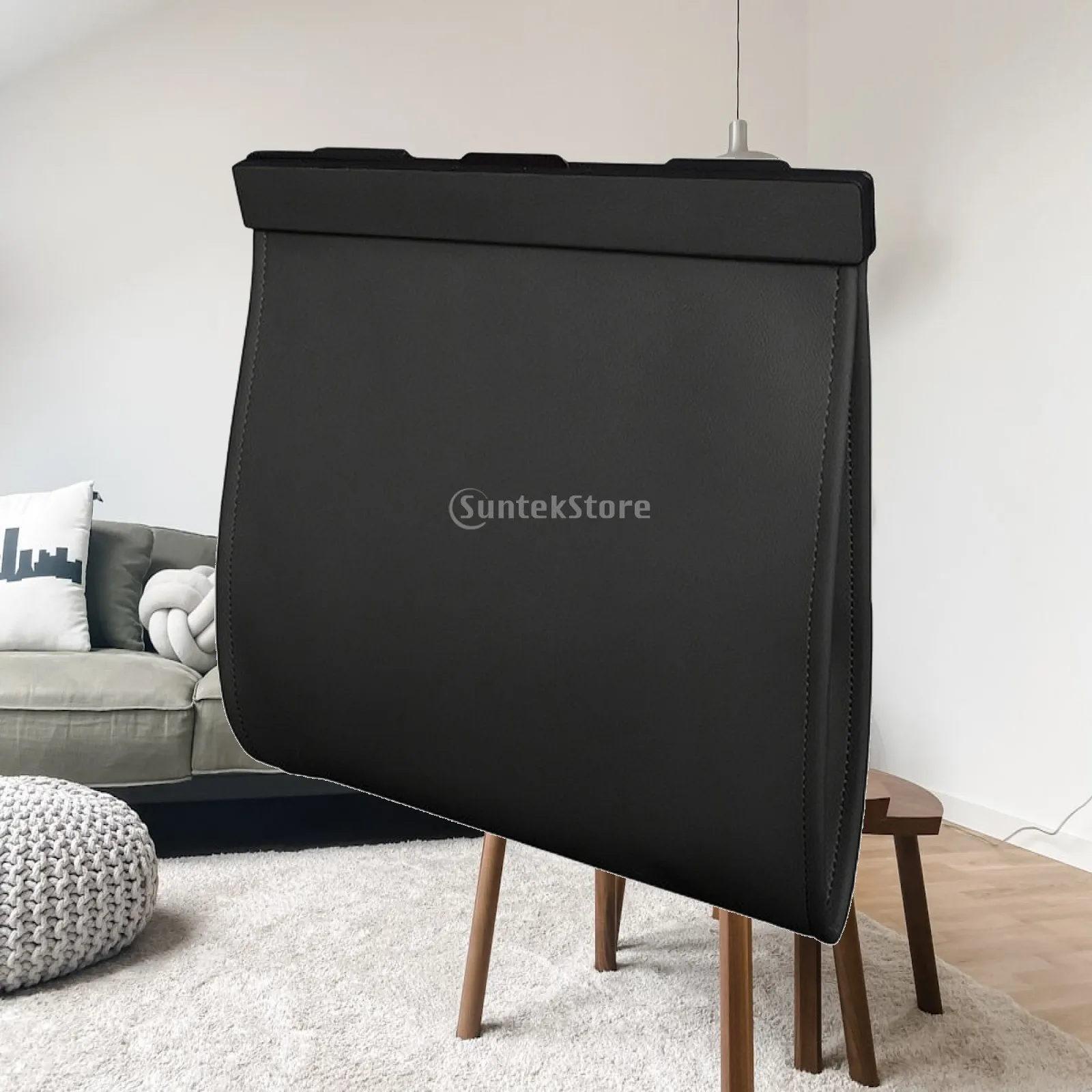 Leather Car Trash Bag Space-Saving Foldable Leather Car Waste and Storage Bag Compact Easy to Clean for Commuters, Commuting