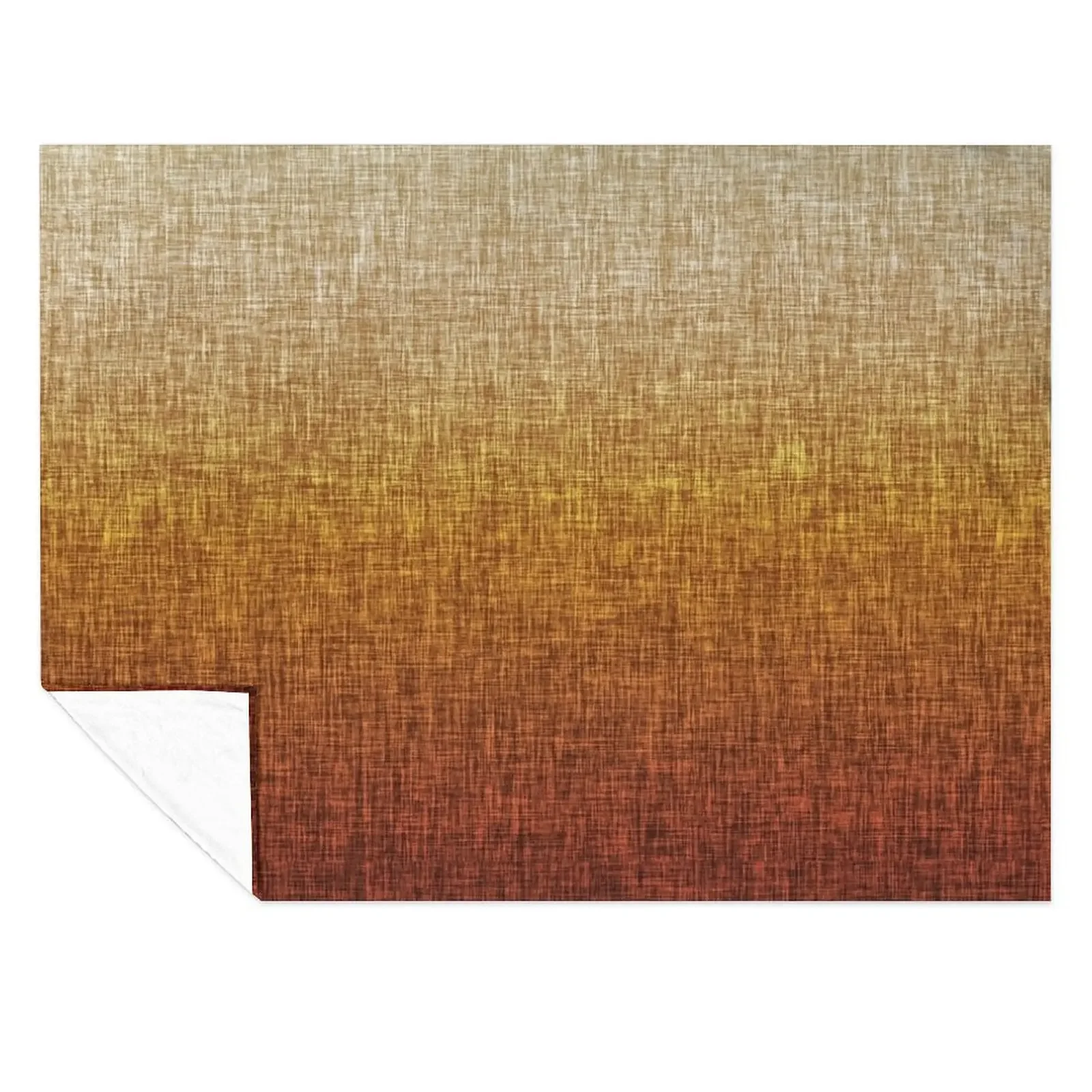 

Ombre Burnt Orange Yellow Tan Crosshatch Pattern Throw Blanket Bed linens Luxury Designer Furry Sofas Blankets