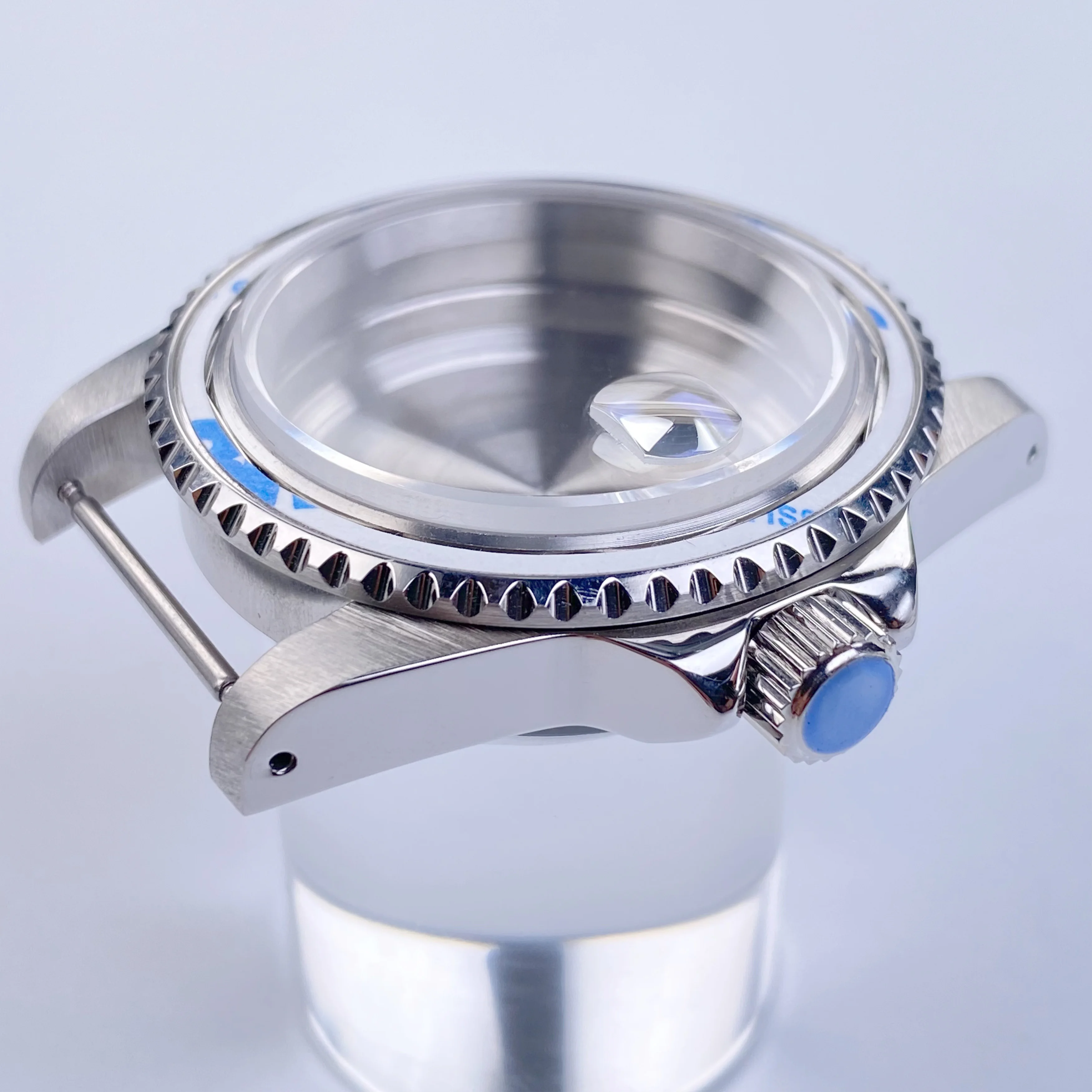 Винтажный корпус NH35, 39,5 мм, серебристый, нержавеющая сталь, сапфировое стекло, 120 кликов, безель, подходит для NH35, NH34, NH36, механизм 28,5 мм, циферблат даты