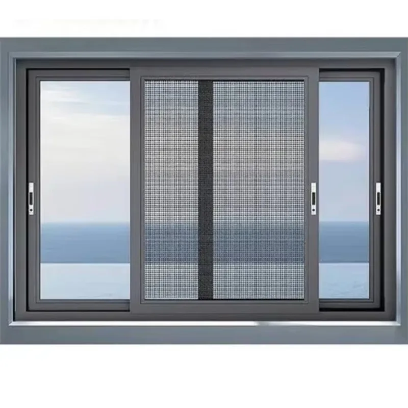 

Настройка 2025, современный дизайн, тройные стеклянные окна, алюминиевый сплав, стеклянная рама с двойными стенками и выдвижным оконным экраном