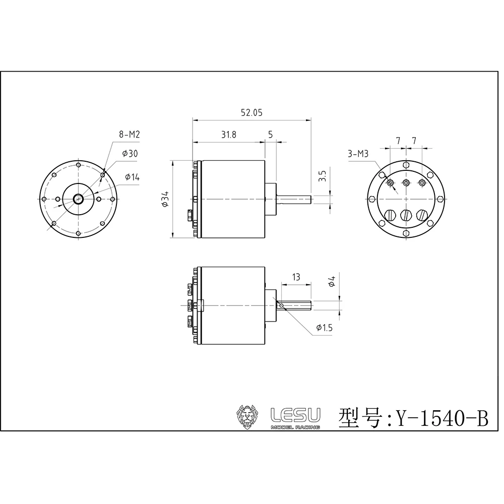 Motore del motore dell\'olio idraulico LESU per i giocattoli all\'aperto dell\'automobile del caricatore dell\'autocarro con cassone ribaltabile RC