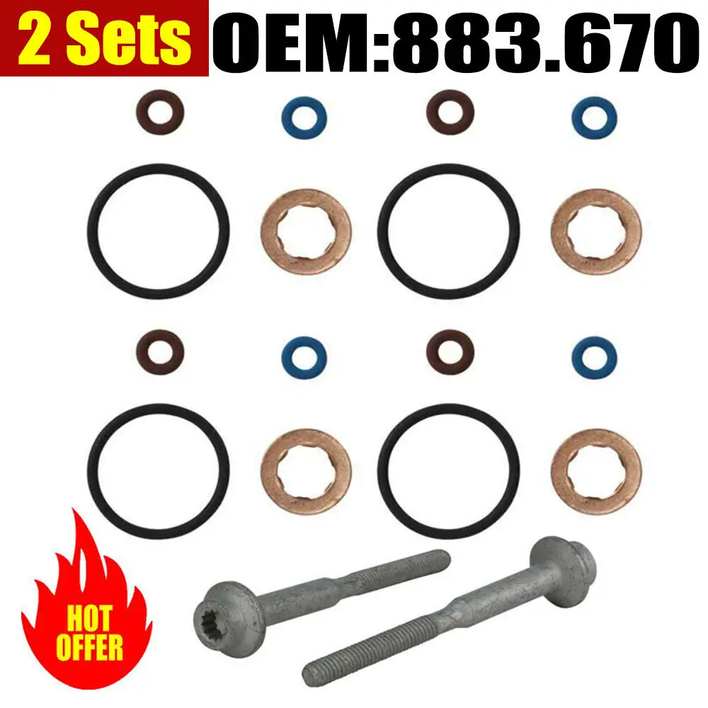 

18x Injector Clamp Bolt & 4x Nozzle Seal Kit For VW Audi Skoda SEAT 1.6 TDi