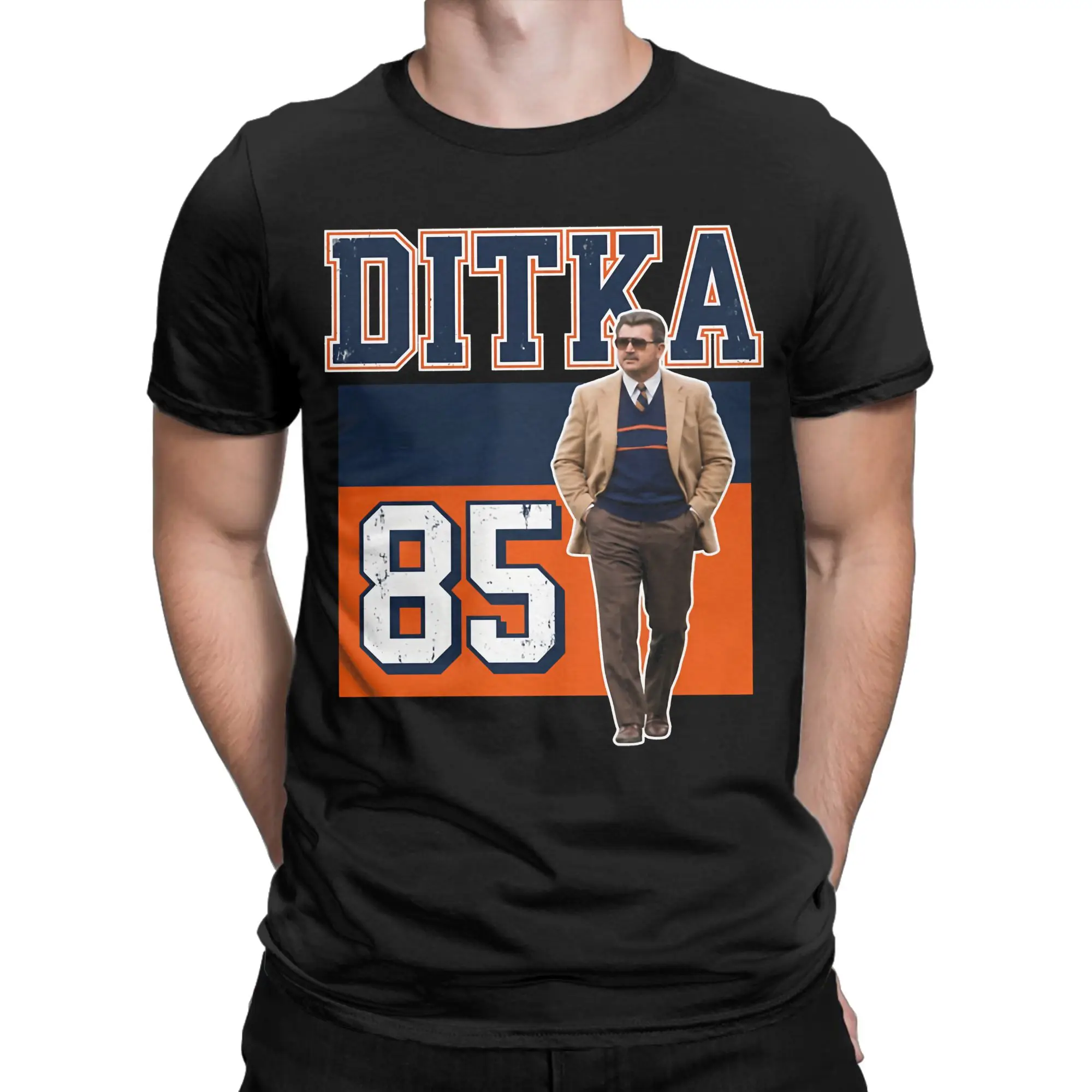 Mike Ditka 85 Football T-Shirt for Men Women  Awesome Pure Cotton Tees Crewneck Short Sleeve T Shirt Summer Tops