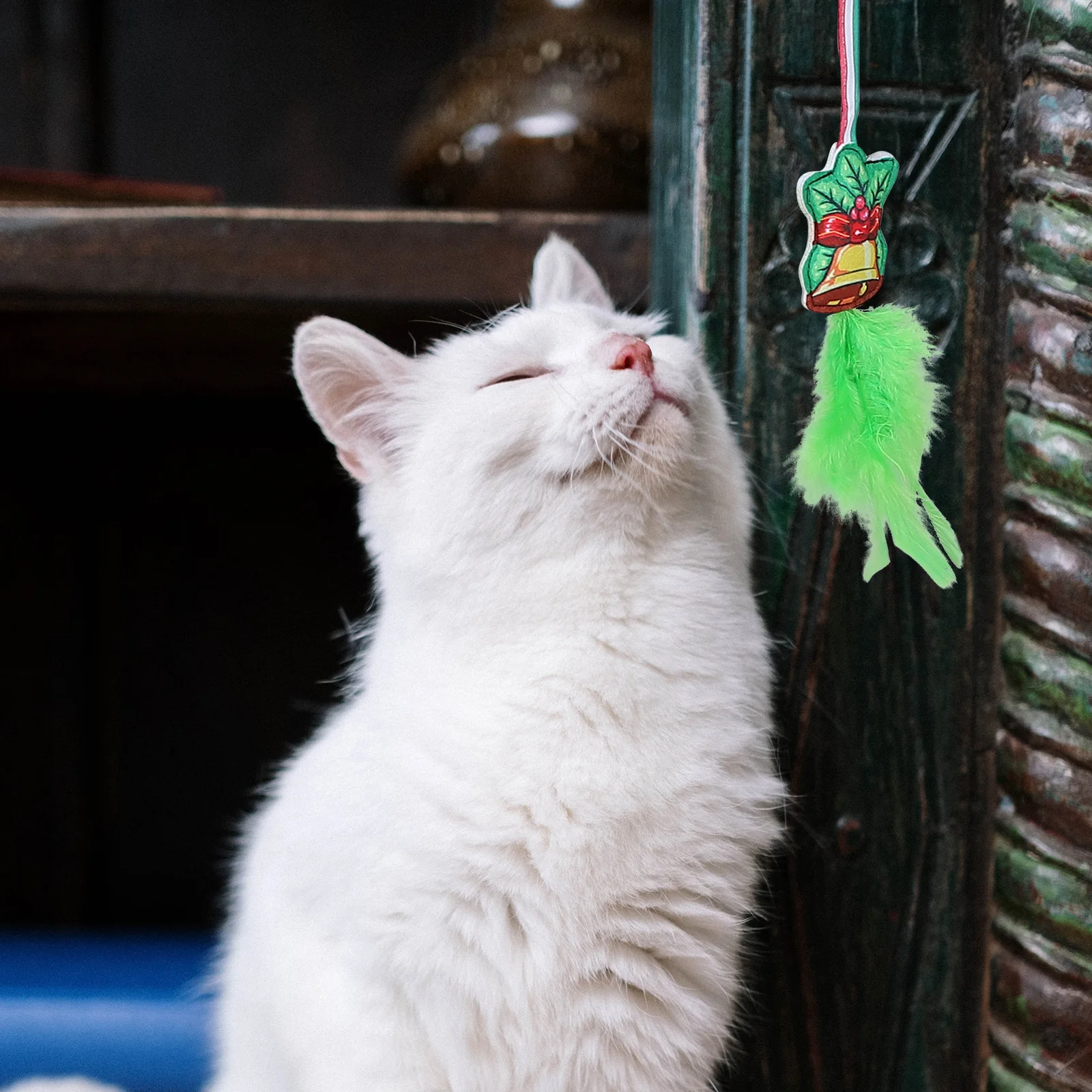 

Interactive Cat Teaser Wand Rotating Lightweight Design Pet Stimulate Cat Hunting Instinct Indoor Fun