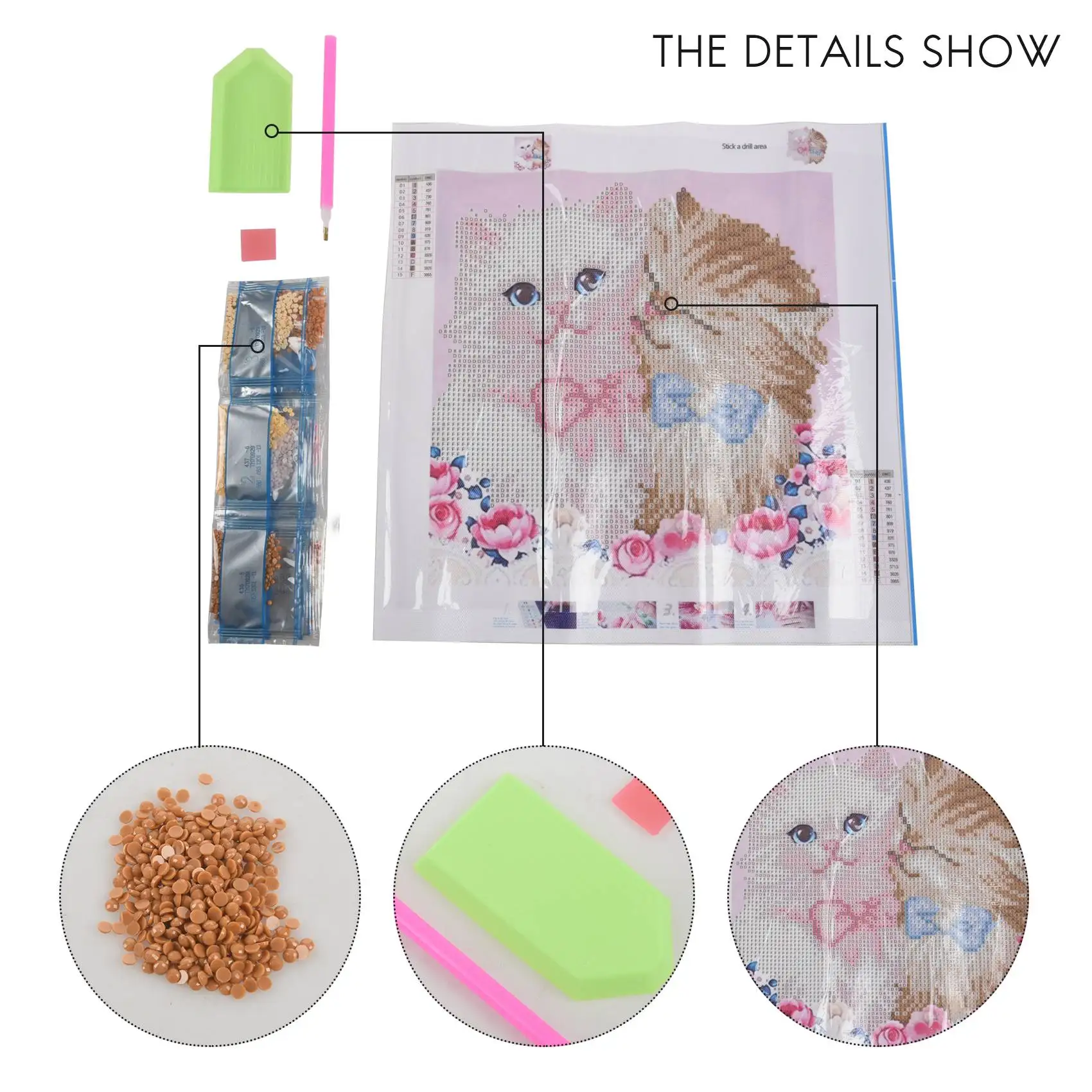 

Upgraded 5D Diy Diamond Painting Cross Stitch Couple Cat Diamond Painting Round Rhinestones Embroidery Animals