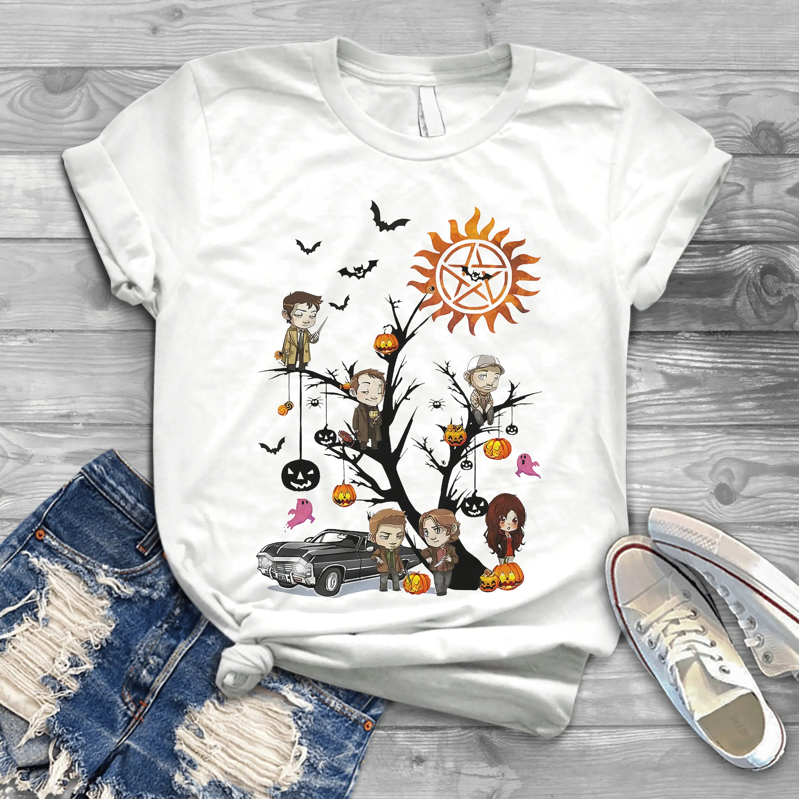 Supernatural Tree Halloween T-Shirt, Supernatural Winchesters Shirt, Gift Tee For You And Your Friends