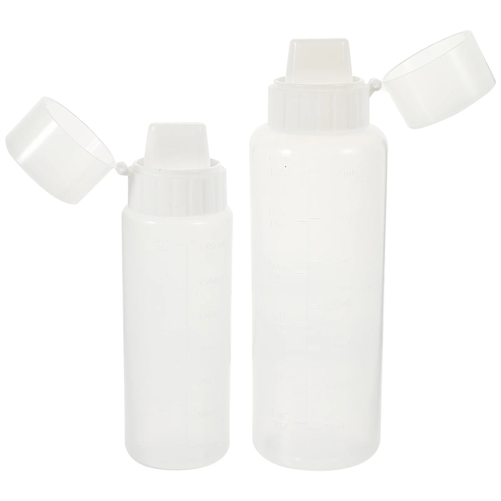 

2pcs Squeeze Bottles 500Ml Transparent Plastic Condiment Dispenser For Sauce Ketchup Mustard Salad Dressing Olive Oil Jam