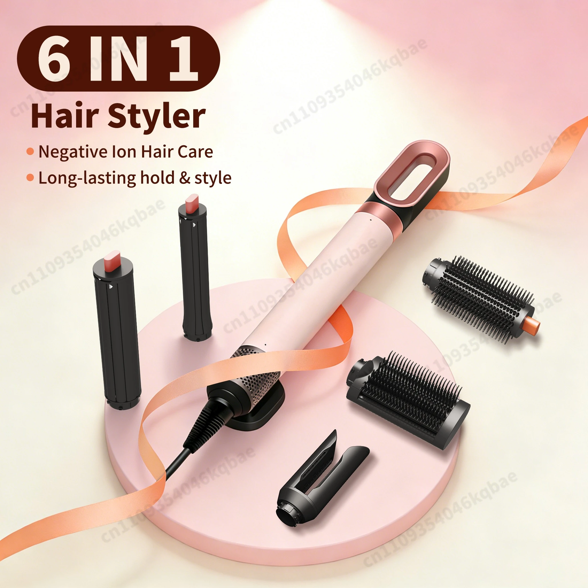6-in-1-Haarstyler, Negativ-Ionen-Luftstyler-Bürste für automatisches Locken, Haartrockner-Set im Salon-Stil, weniger Frizz, weniger Hitzeschäden