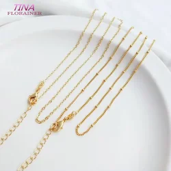 Length 45CM Thickness 14K Gold Color Brass with Lobster Clasps Link Finished Necklace Chains