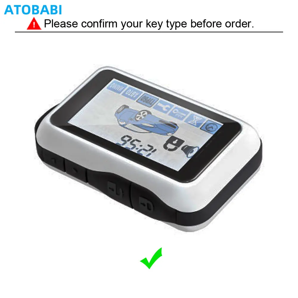 Graue Leder-Autoschlüsselhülle für StarLine E90 E60 E63 E93 E95 E66 E96 E65 E61 E91 Zwei-Wege-Auto-Alarmsystem LCD-Fernbedienung Fob-Hülle – Detail 2