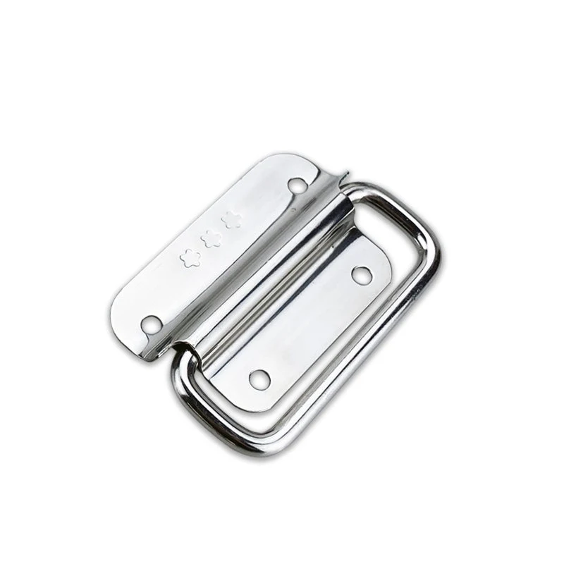 304 thick stainless steel small handle wooden box aviation box lifting ring handle foldable solid pull ring handle