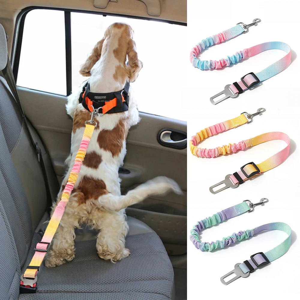 

Car Seatbelt Pet Leash for Dogs - Adjustable Vehicle Safety Tether, Crash-Proof Travel Harness Clip for Small Medium Large Dogs,