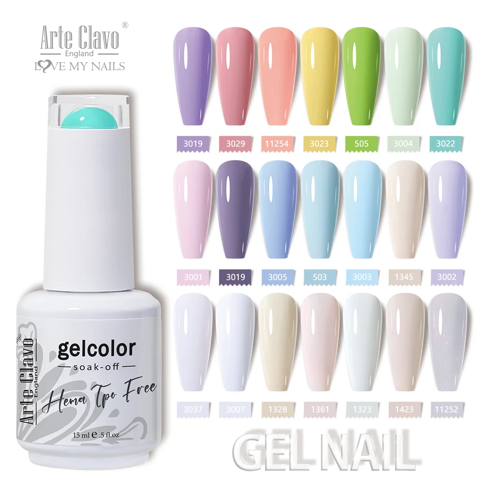Arte Clavo 15ml Gel Nail Polish Series UV&LED Hybrydowe Lakiery Vernis Color Red Nails Art UV Gellack Winter Decoration Soak Off