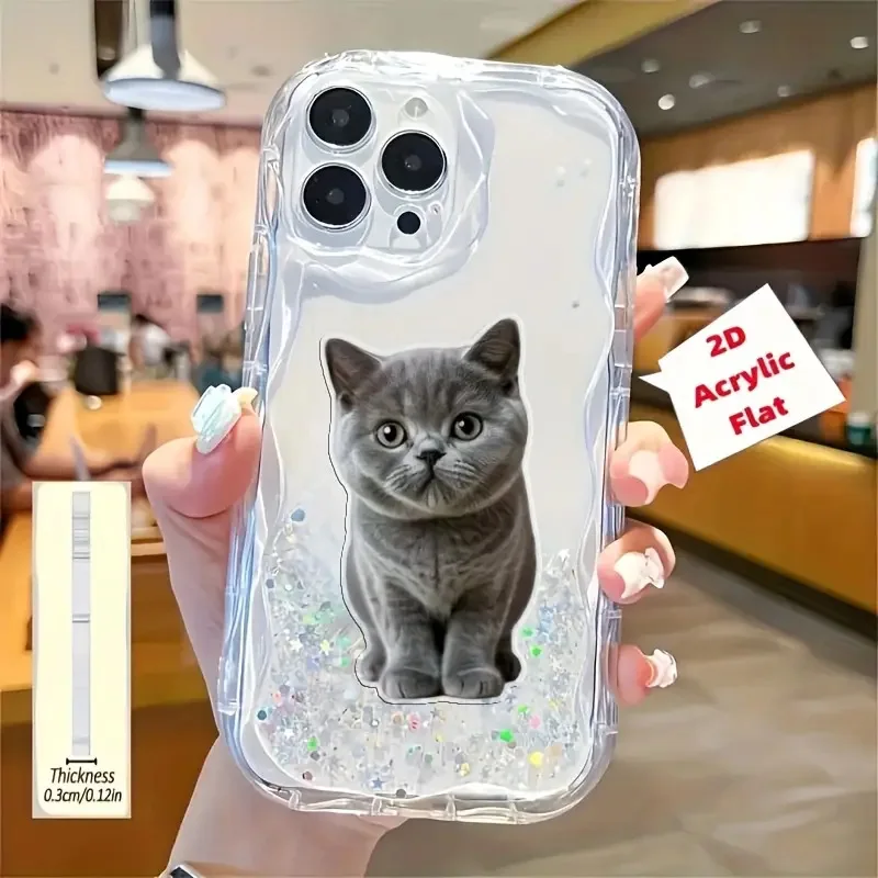 

2D Acrylic Cat Phone Stand, Cute Cat-Shaped Holder for Video Watching, Decorative Phone Accessory