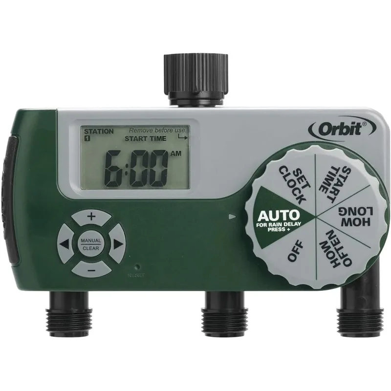 

Orbit 56082 3-Outlet Hose Watering Timer, Green (3 Outlet)