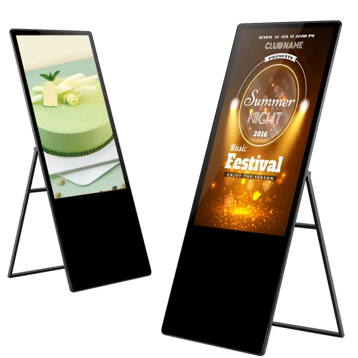 Ultra-thin Half-screen Touch Digital Poster Display 43 49 55 Inch Indoor LCD Portable LCD Digital Signage