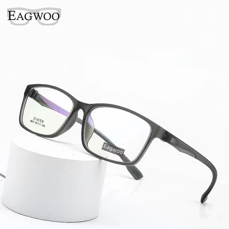 Men Male Full Rim Eyeglasses Wide Face Frame Prescription Spectacle Rectangular Super Light Big Glasses 59mm Width