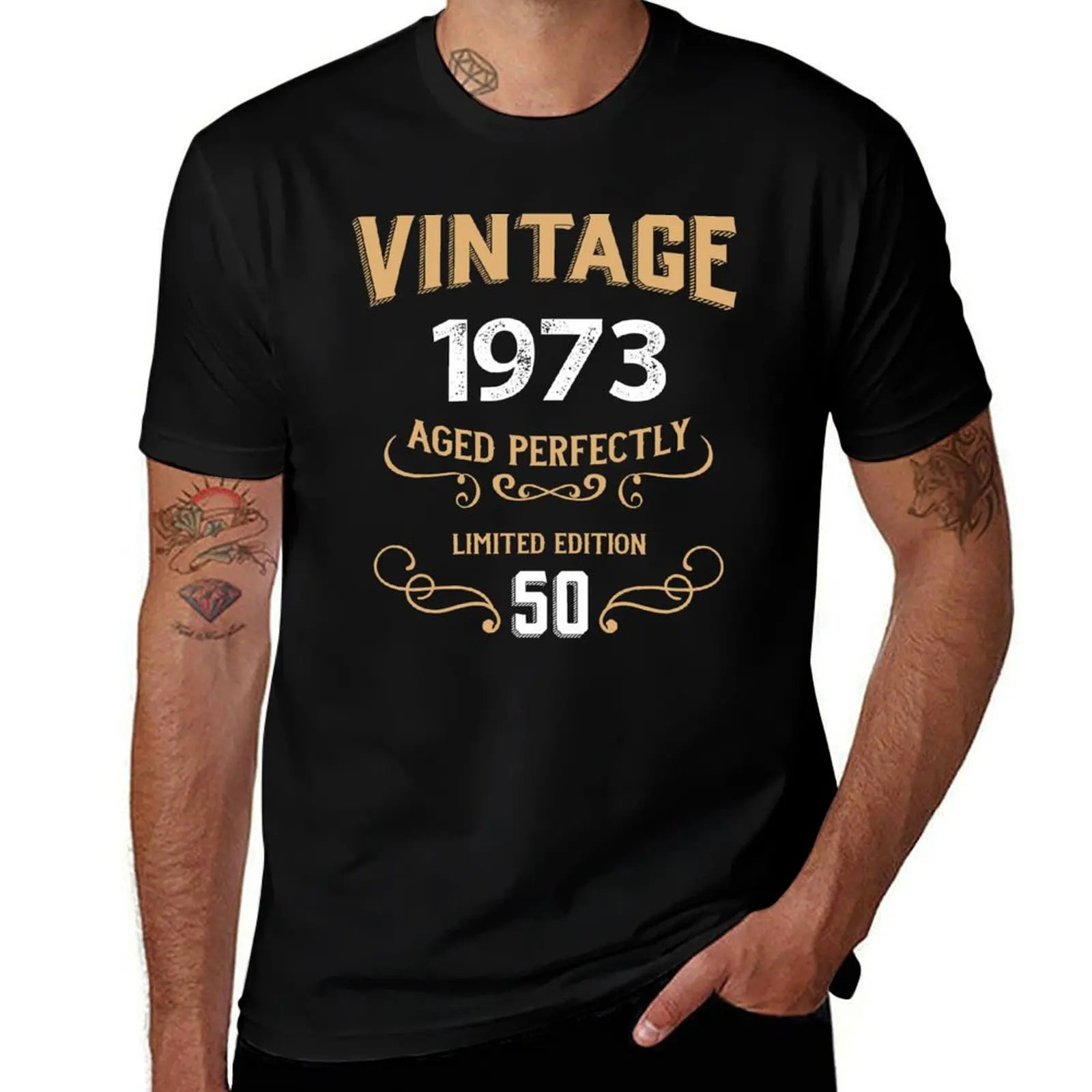 

Vintage 1973 50 Years Aged Perfectly Gift T-Shirt Ultra Soft Breathable Tee Top