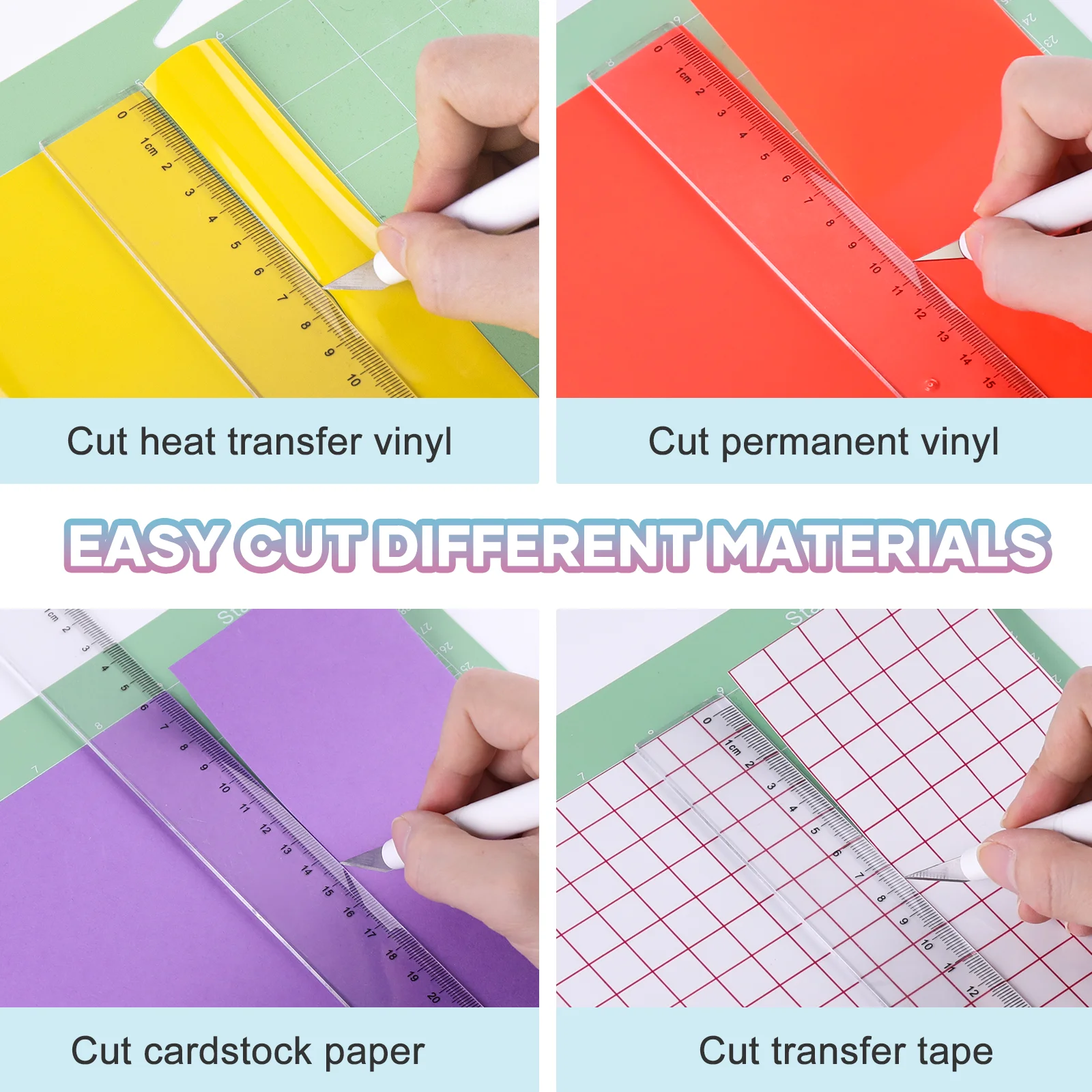 Htvront-Kit Vinil Adhesive Weeding Ferramentas, Kit de vinil para Silhueta Cameo, DIY Acessórios Set para HTV, 3 PCs, 4PCs