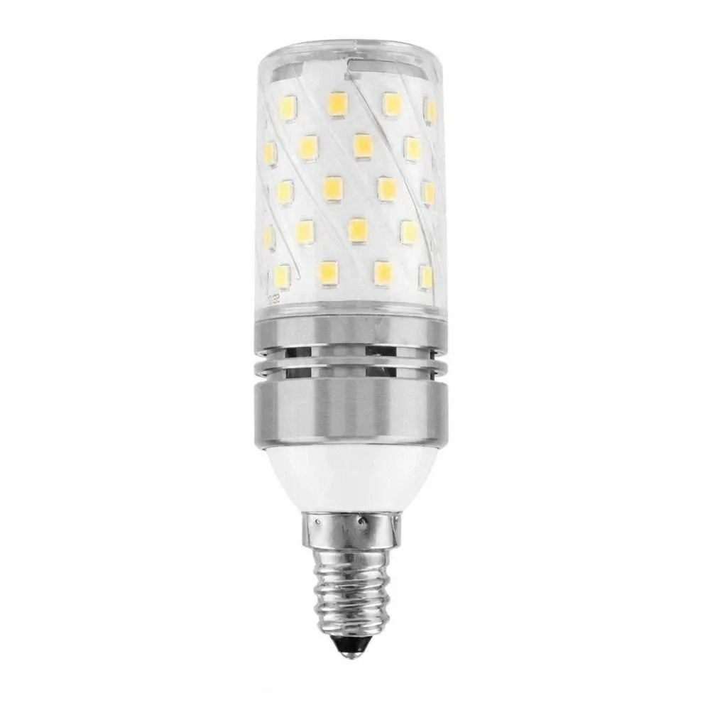 Super Bright E12 LED Bulbs AC 85-265V 12W Corn Bulbs Clear PC Shade 360 Degree Beam Angle LED Chandelier Bulbs Indoor