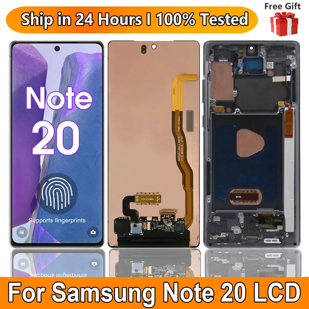 

Note20 Screen for Samsung Galaxy Note 20 N980F Lcd Display Touch Screen with Frame Assembly ReplacementSupport S Pen Fingerprint